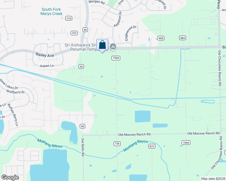 map of restaurants, bars, coffee shops, grocery stores, and more near 4010 Curry Street in Manvel