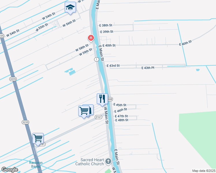 map of restaurants, bars, coffee shops, grocery stores, and more near East Main Street in Cut Off