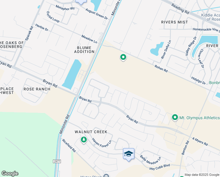 map of restaurants, bars, coffee shops, grocery stores, and more near 1615 Livingston Shores Lane in Fort Bend County