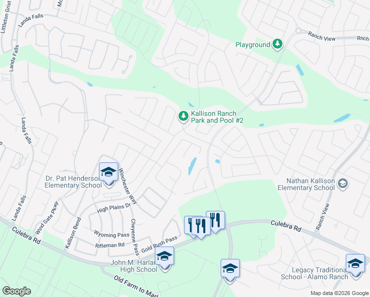 map of restaurants, bars, coffee shops, grocery stores, and more near 8818 Haystack Road in San Antonio