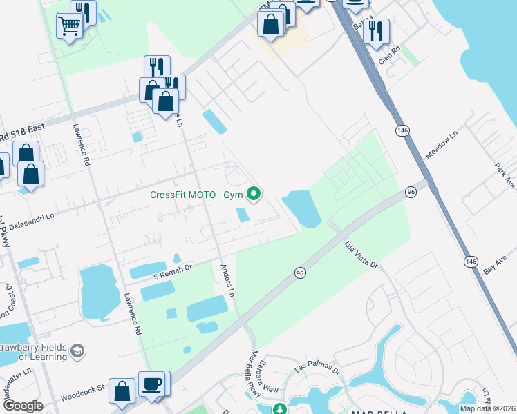 map of restaurants, bars, coffee shops, grocery stores, and more near 1130 Winfield Ln in Kemah