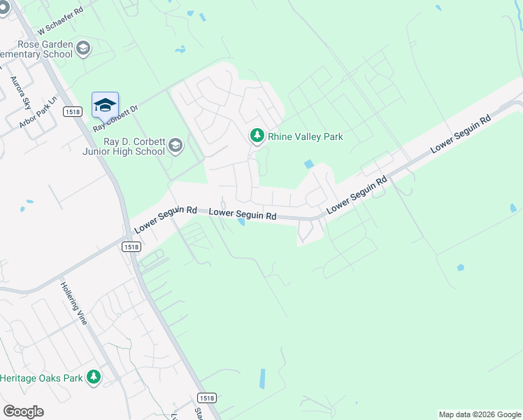 map of restaurants, bars, coffee shops, grocery stores, and more near 12419 Lower Seguin Road in Schertz