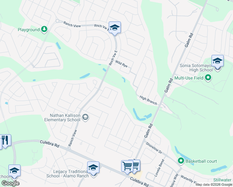 map of restaurants, bars, coffee shops, grocery stores, and more near 8836 Chavez Path in San Antonio