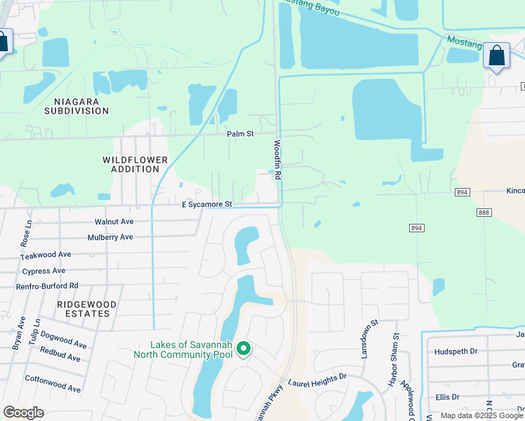 map of restaurants, bars, coffee shops, grocery stores, and more near 919 A East Sycamore Street in Rosharon
