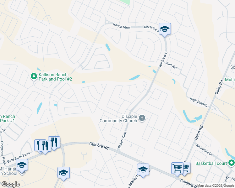 map of restaurants, bars, coffee shops, grocery stores, and more near 13829 Fredrick Hill in San Antonio