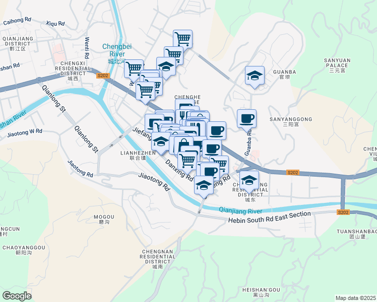 map of restaurants, bars, coffee shops, grocery stores, and more near in 