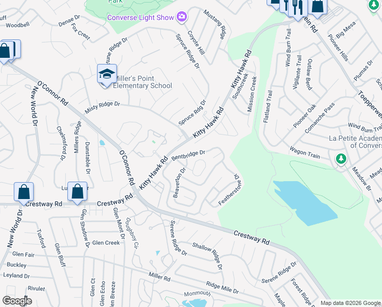 map of restaurants, bars, coffee shops, grocery stores, and more near in Bexar County