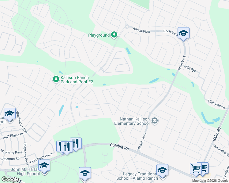 map of restaurants, bars, coffee shops, grocery stores, and more near 8947 Hickman Park in San Antonio