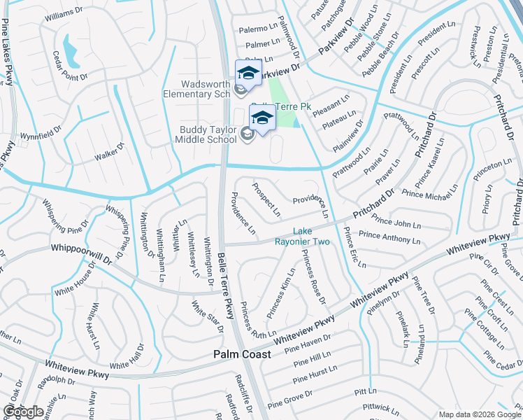 map of restaurants, bars, coffee shops, grocery stores, and more near 11 Prosperity Lane in Palm Coast