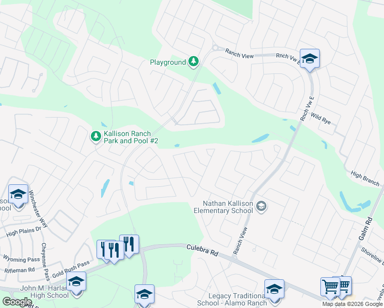 map of restaurants, bars, coffee shops, grocery stores, and more near 8947 Hickman Park in San Antonio