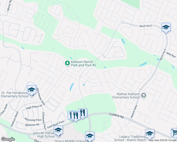 map of restaurants, bars, coffee shops, grocery stores, and more near 8919 Taylor Grove in San Antonio