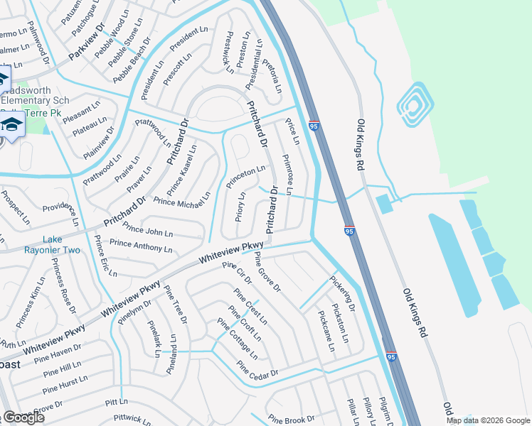 map of restaurants, bars, coffee shops, grocery stores, and more near 204 Pritchard Drive in Palm Coast