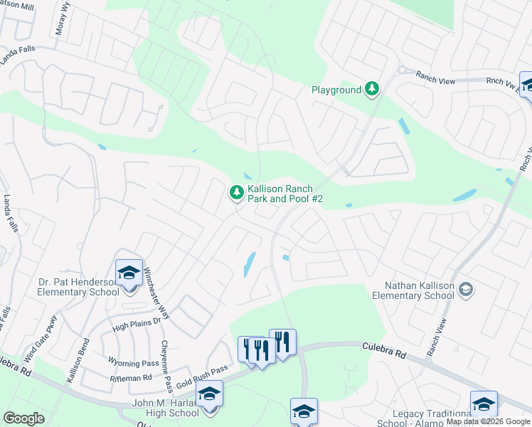 map of restaurants, bars, coffee shops, grocery stores, and more near 14111 Rio Lobo Way in San Antonio