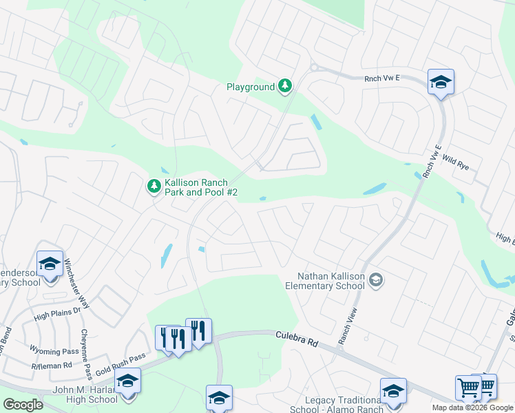 map of restaurants, bars, coffee shops, grocery stores, and more near 14023 Palmetto Falls in San Antonio
