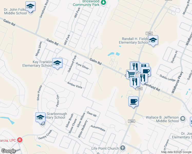 map of restaurants, bars, coffee shops, grocery stores, and more near 11720 Galm Road in San Antonio