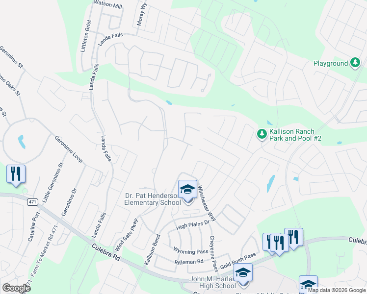 map of restaurants, bars, coffee shops, grocery stores, and more near 9025 Mount Meyer in San Antonio