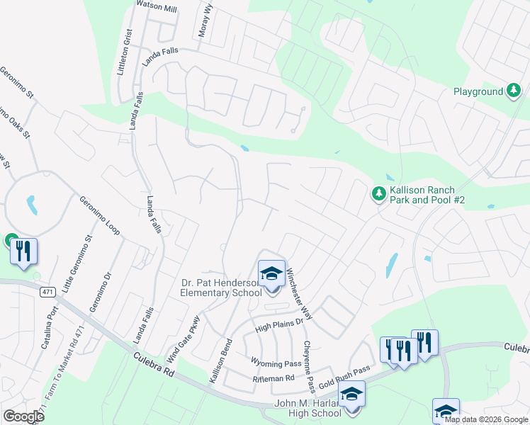 map of restaurants, bars, coffee shops, grocery stores, and more near 9025 Mount Meyer in San Antonio