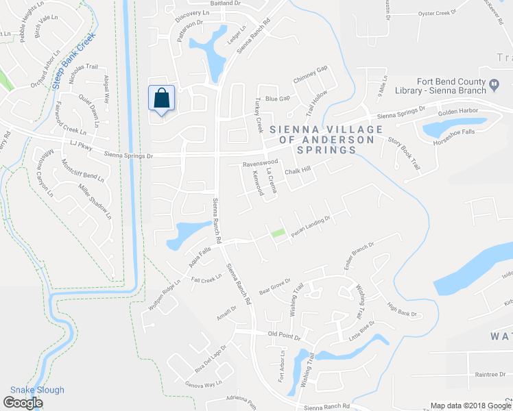 map of restaurants, bars, coffee shops, grocery stores, and more near 5706 Trinity Oaks in Missouri City