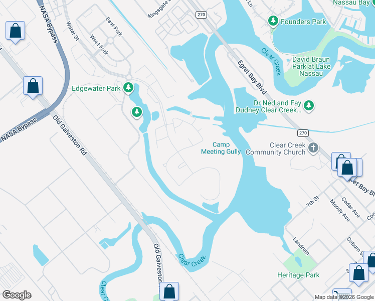 map of restaurants, bars, coffee shops, grocery stores, and more near 619 Blanco River Lane in Webster