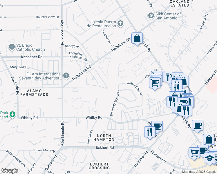 map of restaurants, bars, coffee shops, grocery stores, and more near in San Antonio