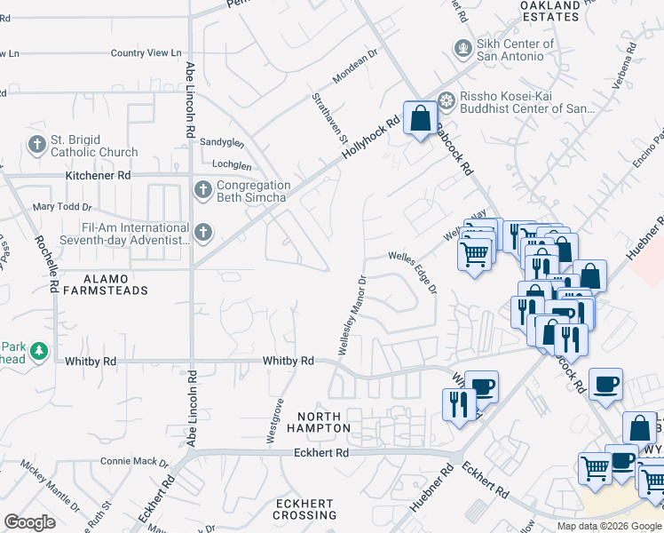 map of restaurants, bars, coffee shops, grocery stores, and more near in San Antonio