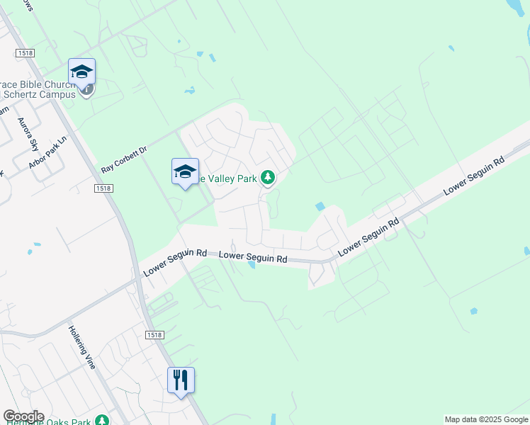 map of restaurants, bars, coffee shops, grocery stores, and more near 9870 Mulhouse Drive in Schertz