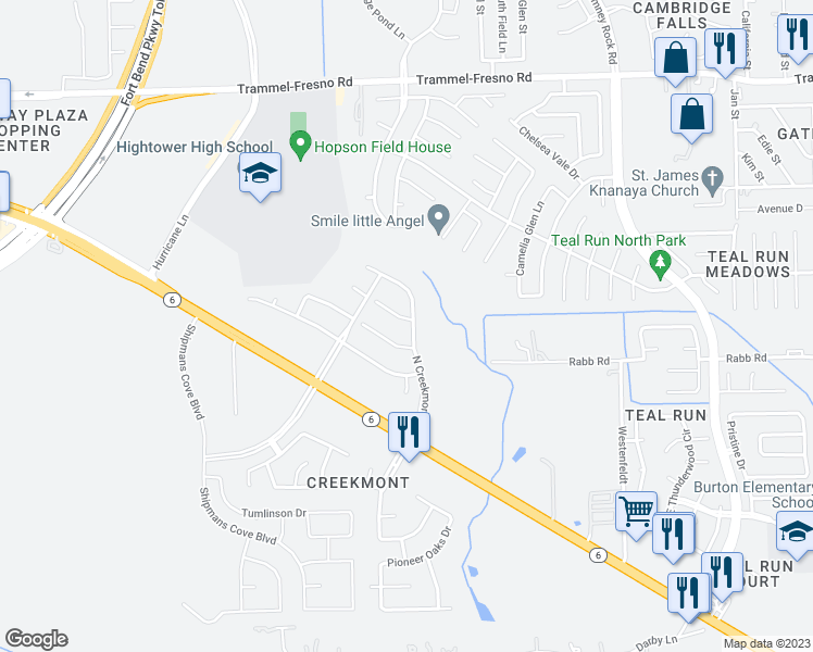 map of restaurants, bars, coffee shops, grocery stores, and more near 2703 Park Oak Court in Fresno