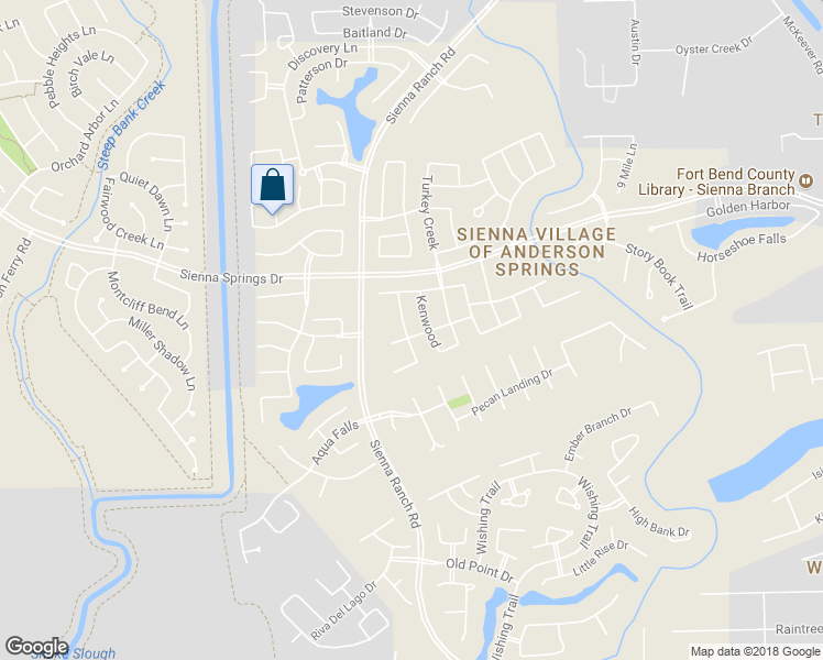 map of restaurants, bars, coffee shops, grocery stores, and more near 5802 Trinity Oaks in Missouri City