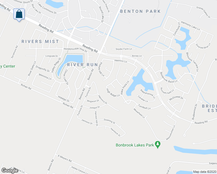 map of restaurants, bars, coffee shops, grocery stores, and more near 8807 High Ridge Lane in Richmond