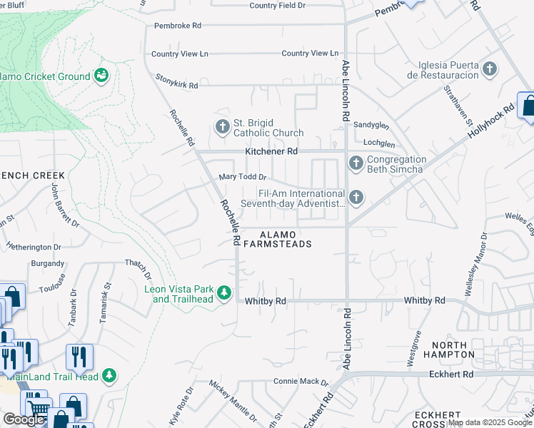 map of restaurants, bars, coffee shops, grocery stores, and more near 9115 Blockade Drive in San Antonio