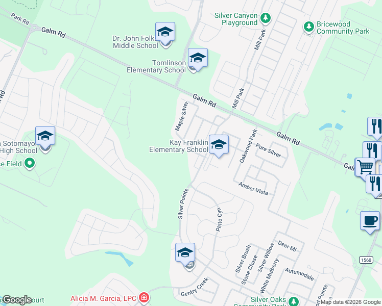 map of restaurants, bars, coffee shops, grocery stores, and more near 12122 Mountain Pine in San Antonio
