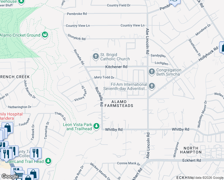 map of restaurants, bars, coffee shops, grocery stores, and more near 9115 Blockade Drive in San Antonio