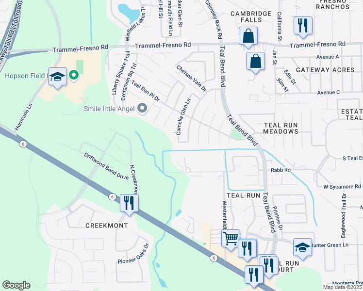 map of restaurants, bars, coffee shops, grocery stores, and more near 2115 Drake Oak Street in Fresno