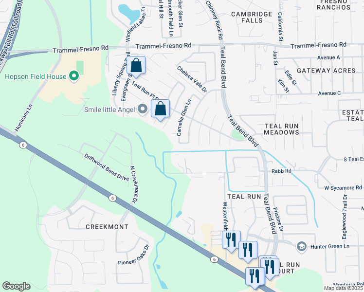 map of restaurants, bars, coffee shops, grocery stores, and more near 2115 Drake Oak Street in Fresno