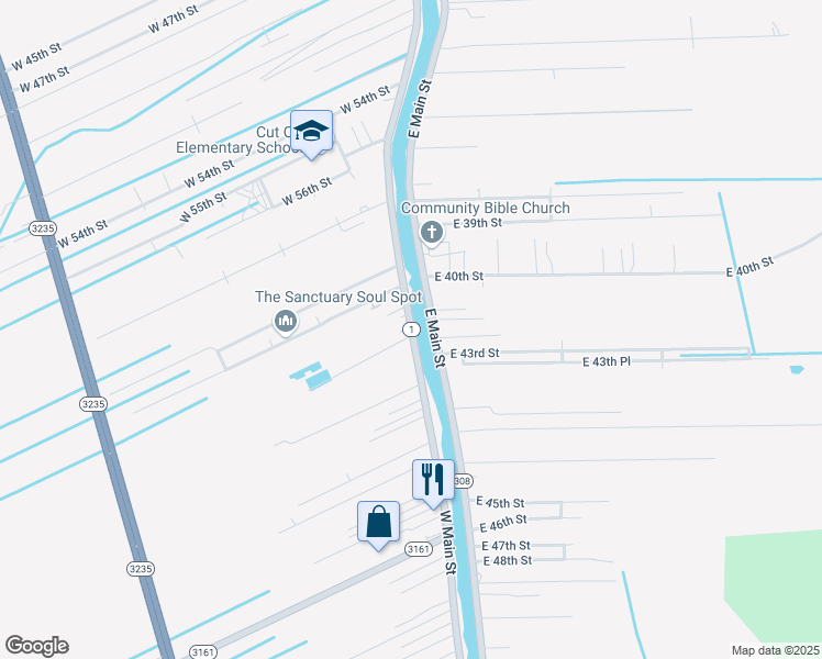 map of restaurants, bars, coffee shops, grocery stores, and more near 13356 West Main Street in Cut Off