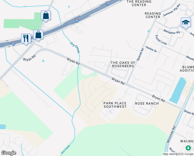 map of restaurants, bars, coffee shops, grocery stores, and more near 5418 Bryan Road in Richmond
