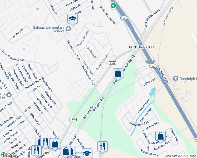 map of restaurants, bars, coffee shops, grocery stores, and more near 9003 Lilac Hill in Universal City