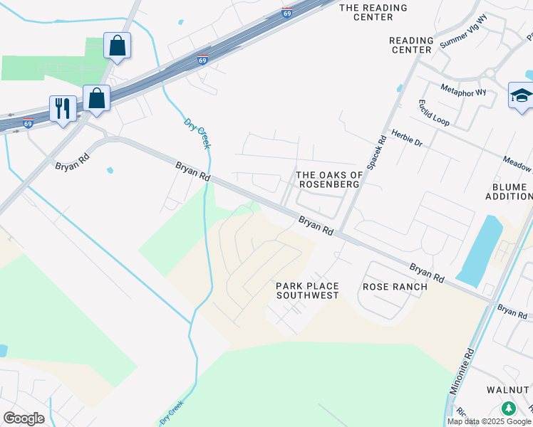 map of restaurants, bars, coffee shops, grocery stores, and more near 5418 Bryan Road in Richmond