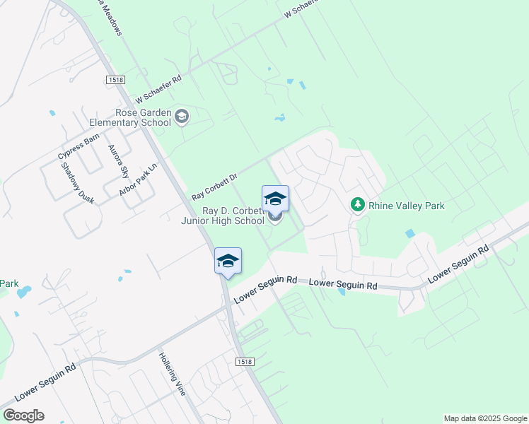map of restaurants, bars, coffee shops, grocery stores, and more near 12000 Ray Corbett Drive in Schertz