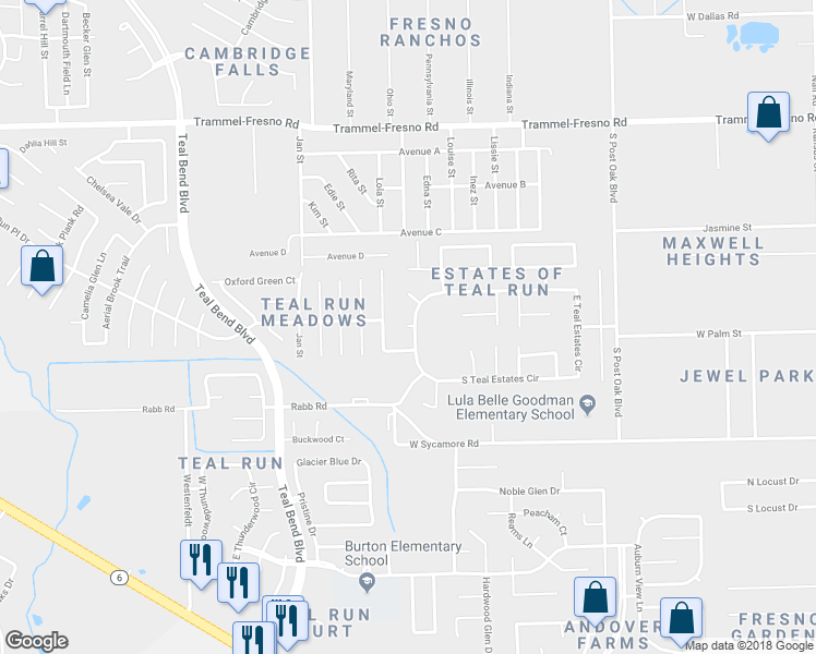 map of restaurants, bars, coffee shops, grocery stores, and more near 1498 Glade Court in Fresno