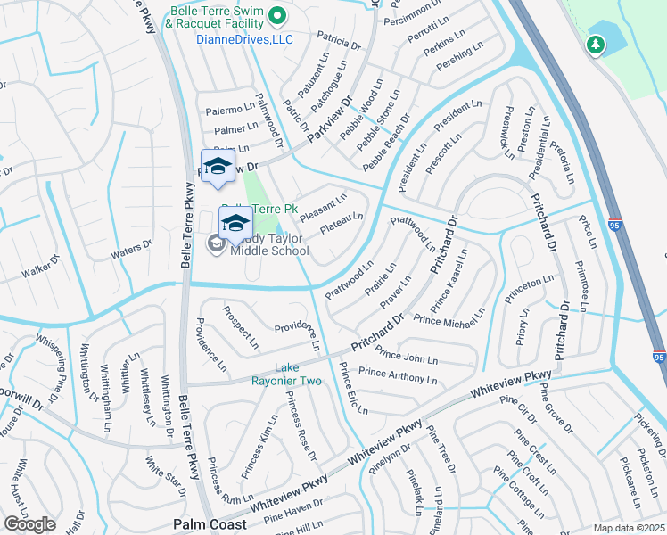 map of restaurants, bars, coffee shops, grocery stores, and more near 67 Plainview Drive in Palm Coast