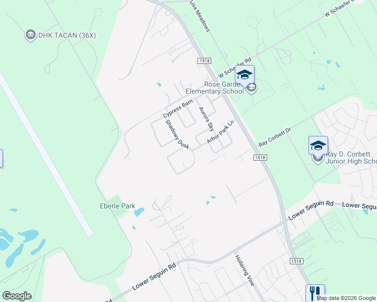 map of restaurants, bars, coffee shops, grocery stores, and more near 10337 Shadowy Dusk in Schertz