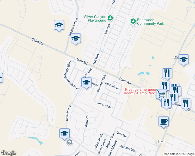 map of restaurants, bars, coffee shops, grocery stores, and more near 12207 Autumn Cherry in San Antonio
