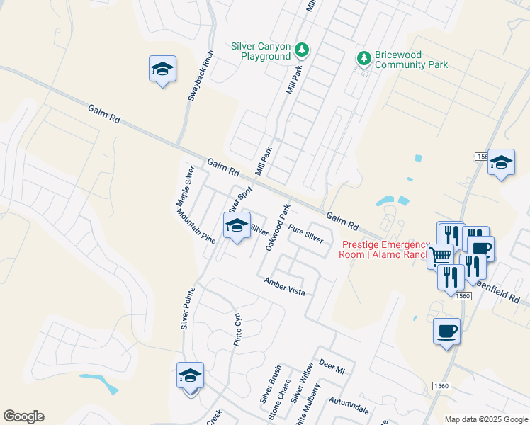 map of restaurants, bars, coffee shops, grocery stores, and more near 12207 Autumn Cherry in San Antonio