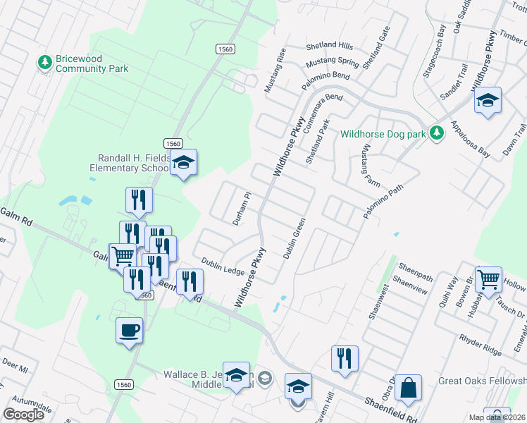 map of restaurants, bars, coffee shops, grocery stores, and more near 11057 Geneva Sound in San Antonio