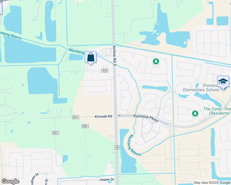 map of restaurants, bars, coffee shops, grocery stores, and more near 4037 Airline Road South in Rosharon