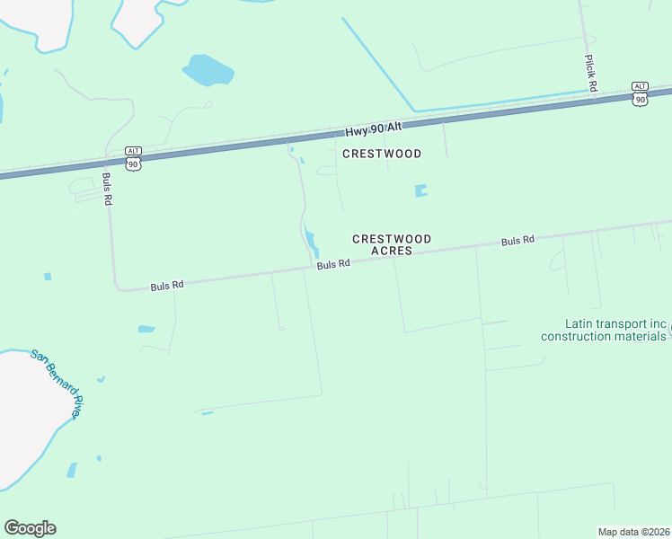 map of restaurants, bars, coffee shops, grocery stores, and more near 14055-14599 Buls Road in East Bernard