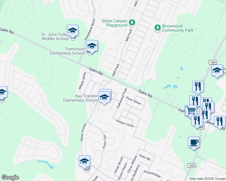 map of restaurants, bars, coffee shops, grocery stores, and more near 12207 Autumn Cherry in San Antonio