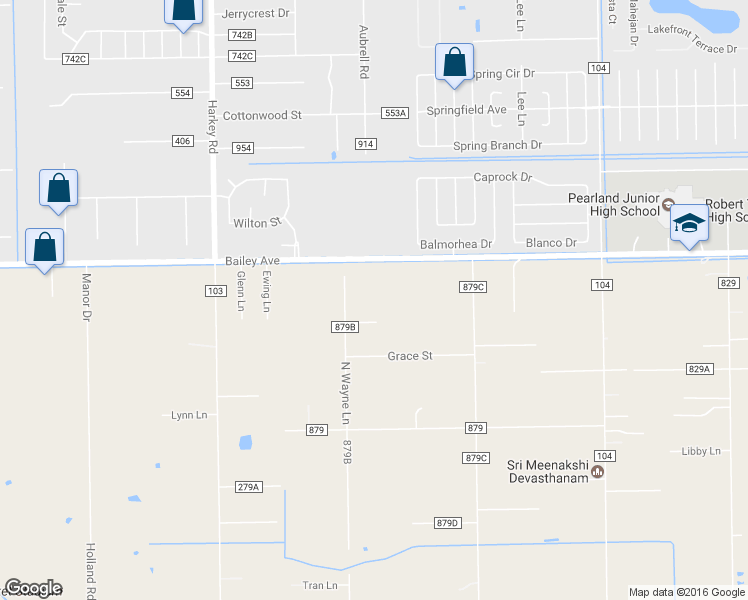 map of restaurants, bars, coffee shops, grocery stores, and more near 16625 N Wayne Ln in Pearland