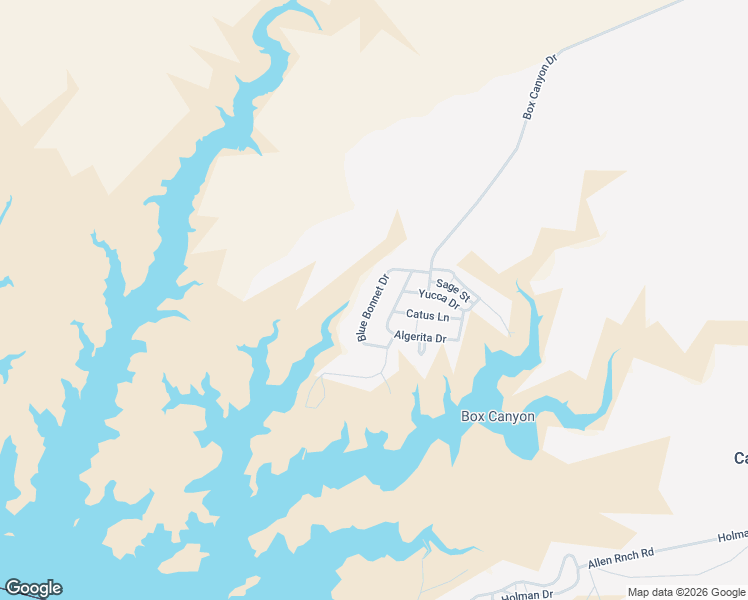map of restaurants, bars, coffee shops, grocery stores, and more near Blue Bonnet Drive in Box Canyon